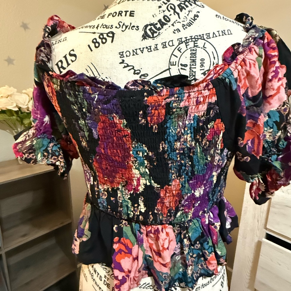 Floral Smocked Off-Shoulder Top